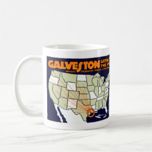 1920 Galveston Texas Poster Coffee Mug