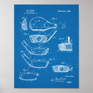 1920 Golf Club Head Design Patent Art Print