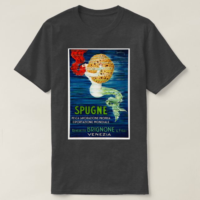 1920 Italian Mermaid Advertising Poster T-Shirt (Design Front)