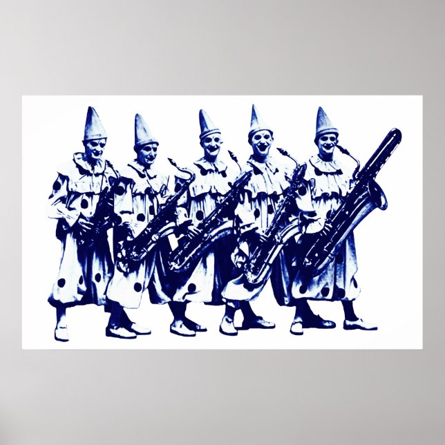 1920 Jazz Clowns, blue Poster (Front)