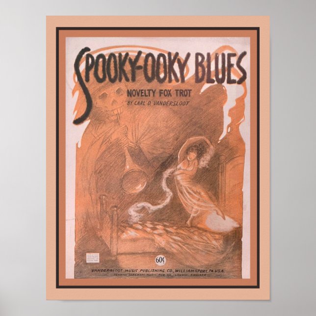 1920 Spooky-Ooky Blues Sheet Music Poster (Front)