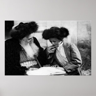 1920 Studying the Torah, black and white Poster