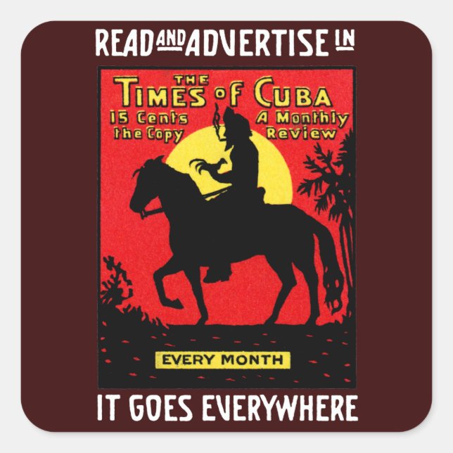 1920 The Times of Cuba Square Sticker (Front)