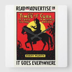 1920 The Times of Cuba Square Wall Clock