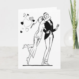 1920 Valentine Lovers Holiday Card
