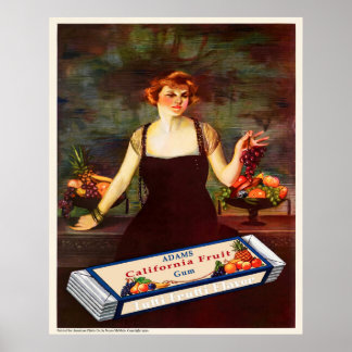 1920 Vintage Chewing Gum Advertisement Poster