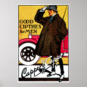 1920 Vintage Men's Clothing Poster