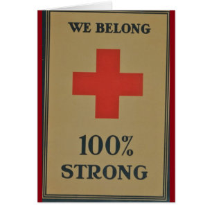 1920 WWI Red Cross "We Belong 100% Strong"