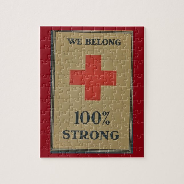 1920 WWI Red Cross"We Belong 100% Strong" Jigsaw Puzzle (Vertical)