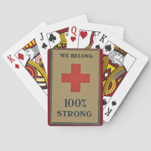 1920 WWI Red Cross "We Belong 100% Strong" Playing Cards