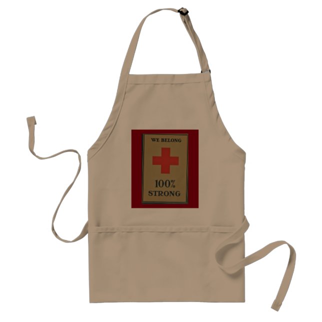1920 WWI Red Cross "We Belong 100% Strong" Standard Apron (Front)