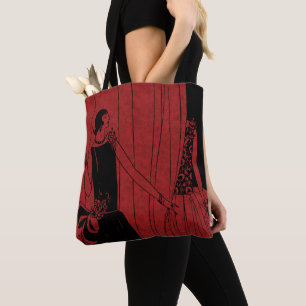 1920s Art Deco Fashion Show Model Red Tote Bag