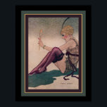 1920's Art Deco Flapper with Mirror Poster<br><div class="desc">Eye-catching,   1920's,  Art Deco Print by Fabius Lorenzi.  11x14 pictured here. Available in other sizes.</div>