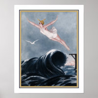 1920s. Art Deco "Flying Over The Waves"