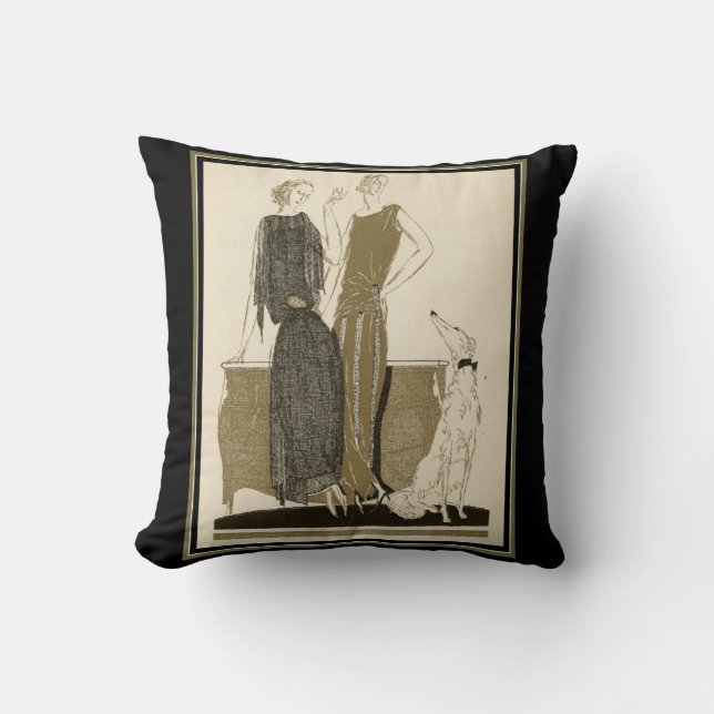 1920's Art Deco French Fashion Cushion (Front)