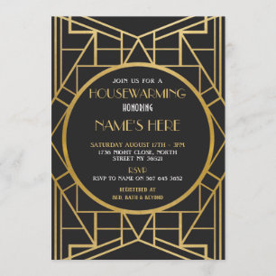1920's Art Deco Gatsby Housewarming Party Invite