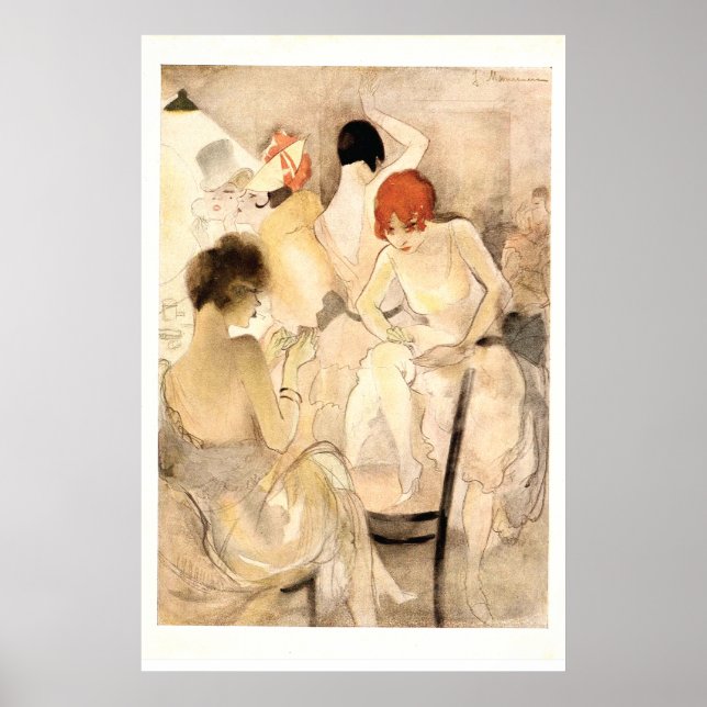 1920s Art Deco ~ Girls in the Dressing Room Poster (Front)