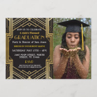 1920s Art Deco Graduation Photo Gatsby Party Gold