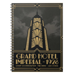 1920s Art Deco Grand Hotel Spiral Journal