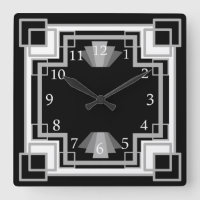 1920s Art Deco Gray & Black Geometric Pattern