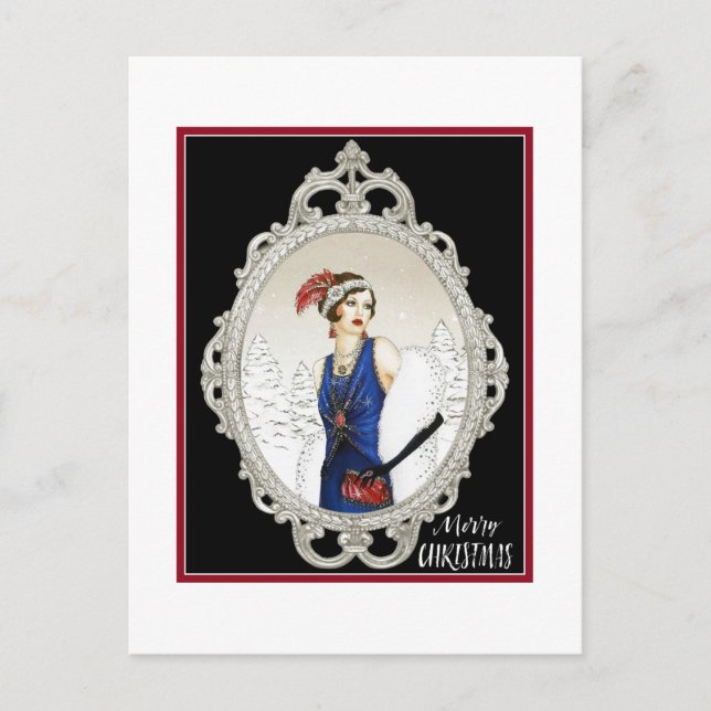 1920s Art Deco Lady Postcard (Front)