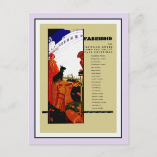 1920s art deco leather like fabric (2) ad postcard