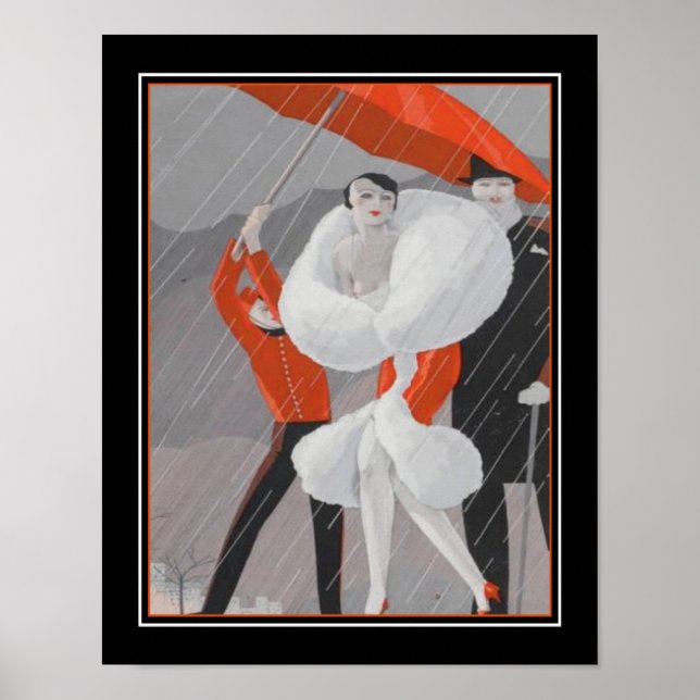 1920's Art Deco "Rainy Day" Poster (Front)