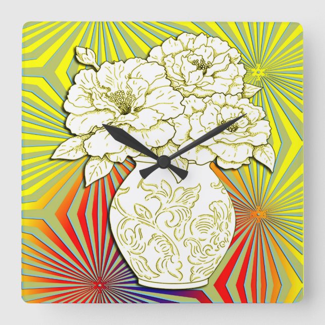 1920s Art Deco Square  Clock (Front)