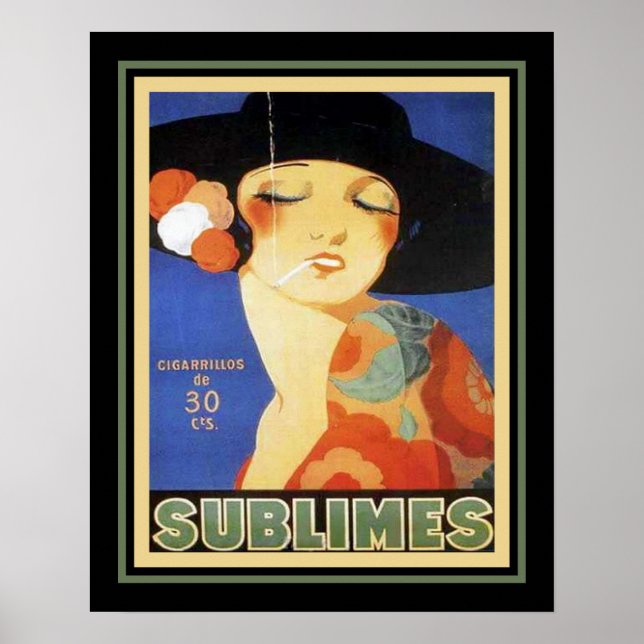 1920's Art Deco "Sublimes" Cigarette Poster (Front)