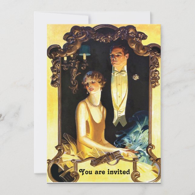 1920s Art Nouveau Custom Formal Invitation (Front)