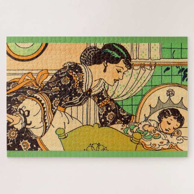 1920s beautiful mother and baby jigsaw puzzle (Horizontal)