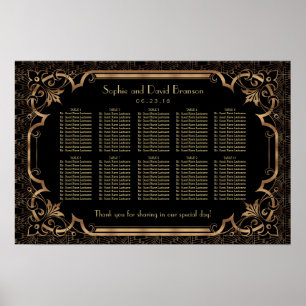 1920s Black Great Gatsby Art Deco Seating Chart 2