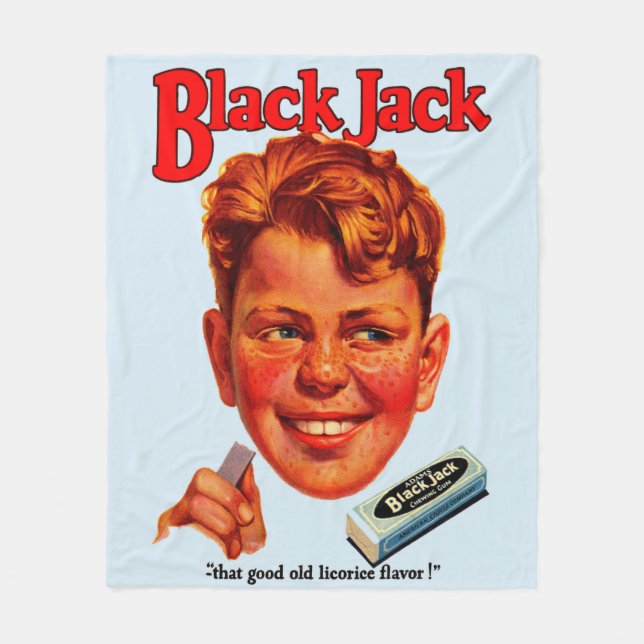 1920s Black Jack gum ad Fleece Blanket (Front)