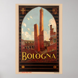 1920s “Bologna Italy” Vintage Style Italian Poster