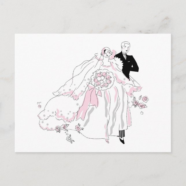 1920s Bride and Groom Postcard (Front)