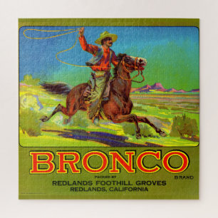  1920s Bronco fruit crate label Jigsaw Puzzle