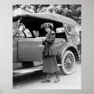 1920s Car and Fashion Poster