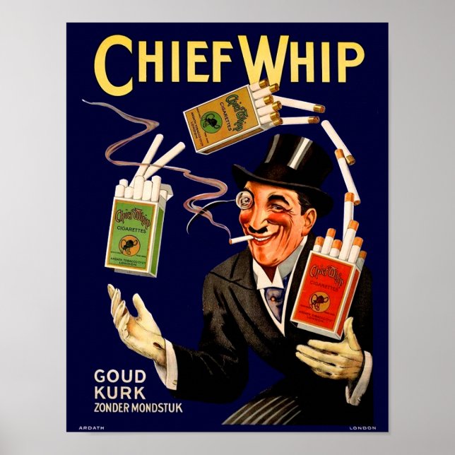 1920s Chief Whip cigarettes ad Poster (Front)