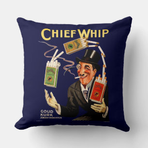1920s Chief Whip cigarettes ad print Cushion