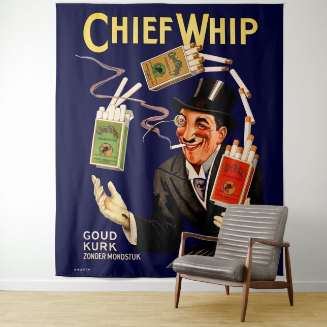 1920s Chief Whip cigarettes ad Tapestry (In Situ)