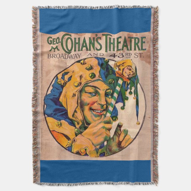 1920s Cohan’s Theatre playbill cover Throw Blanket (Front Vertical)