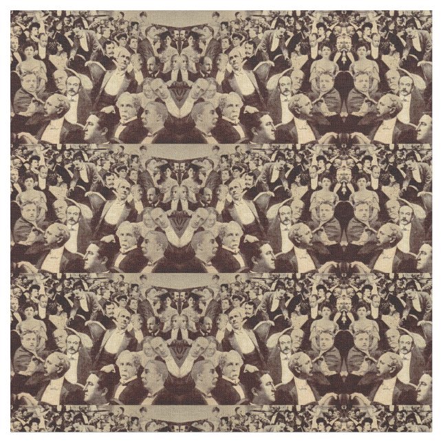 1920s crowd scene fabric (Close Up)
