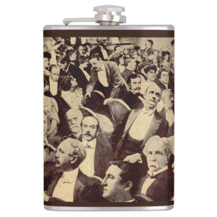 1920s crowd scene hip flask