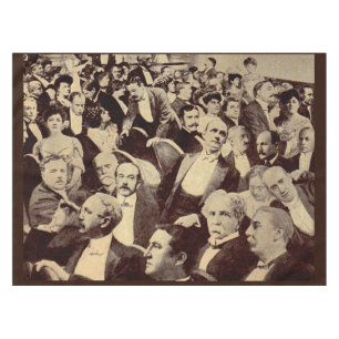 1920s crowd scene tablecloth