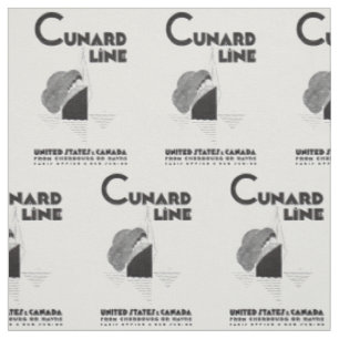 1920s Cunard Line art deco ad print Fabric
