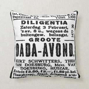 1920's DADA ART NEWSPAPER ADVERT Cushion