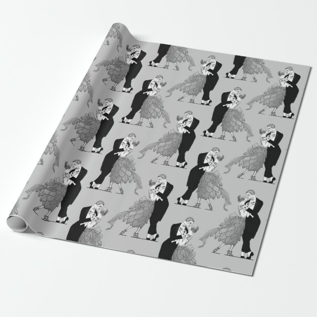 1920s Dancers Wrapping Paper (Unrolled)