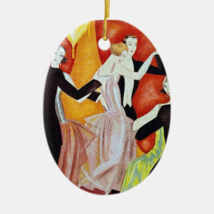 1920's Dancing Couples Ceramic Tree Decoration