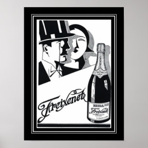 1920's Deco  Freixenet" Champagne Ad Poster