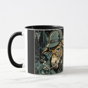 1920s Detective Donkey Noir Comic Mug